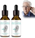 Alívio ao zumbido para Anel de Orelhas, Zencortex Cortex Gotas de Orelha, Zencortex para Adorno, Ajuda com Eardrum Saúde, Promove claridade auditiva, Garrafa para 30 dias (2 pacote)