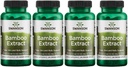 Swanson Bamboo Extract - Natural Hair, Skin and Nails Supplement - 70% Sílica Content Suportando Formação de Colágeno e Crescimento Osso - (60 Veggie Cápsulas, 300mg Cada) 4 Pack