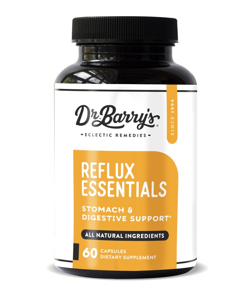 Refluxo Essencial do Dr. Barry - Suporte Natural para Saúde Digestiva e Estômago, 60 Cápsulas - Fonte de 30 dias (1)