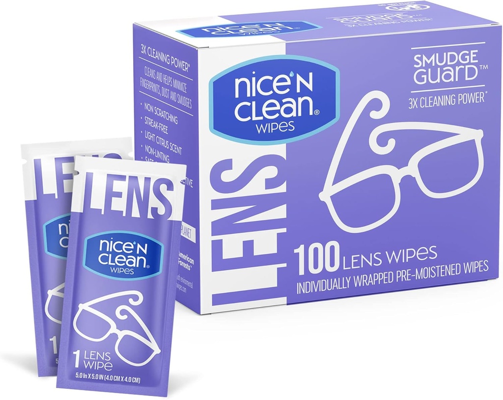 Atkins Chocolate Caramel Mousse Bares, 5 Count + Nice 'n Clean SmudgeGuard Lens Wipes, 100 Count