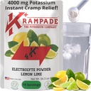 Krampade Original Limão 4K, 4000 mg Potássio Instant Cram Alivio Electrolyte Drink Powder □ Projetado para Atletas e Crampers
