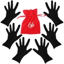 Luvas de bambu para Eczema, Preto, Pequeno, Mulheres, Mãos secas, Luvas hidratantes durante a noite, 3 pares