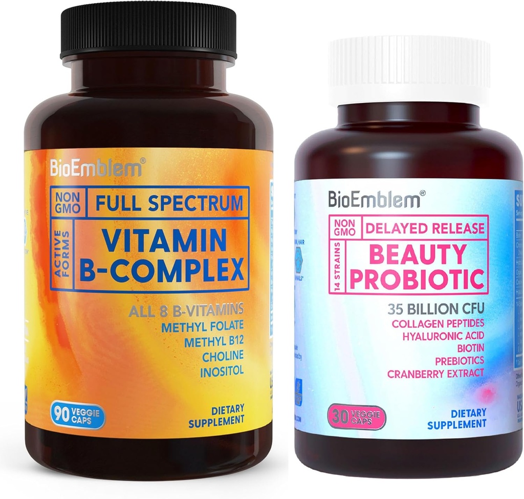BioEmblem Beauty Probióticos para Mulheres e Vitamina B-Complexo