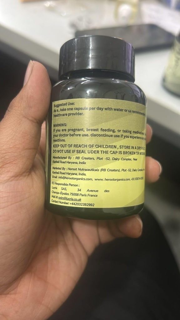 Cápsulas em pó de espirulina orgânica - Vitaminas e Minerais para Energia - Vegetariano, Glúten Livre 100% Puro Superalimento para Saúde Optimal (60 Cápsulas)