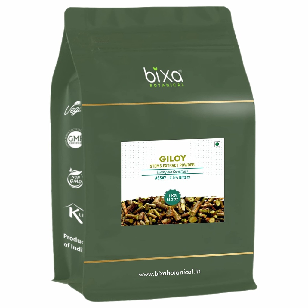 GILÓIA BOTÂNICA Bixa (GUDUCHI/TINOSPORA CORDIFÓLIA) Extrato seco - 2,5% Amargura por GRAVIMÉTRIA (1KG (Pacote de 1))