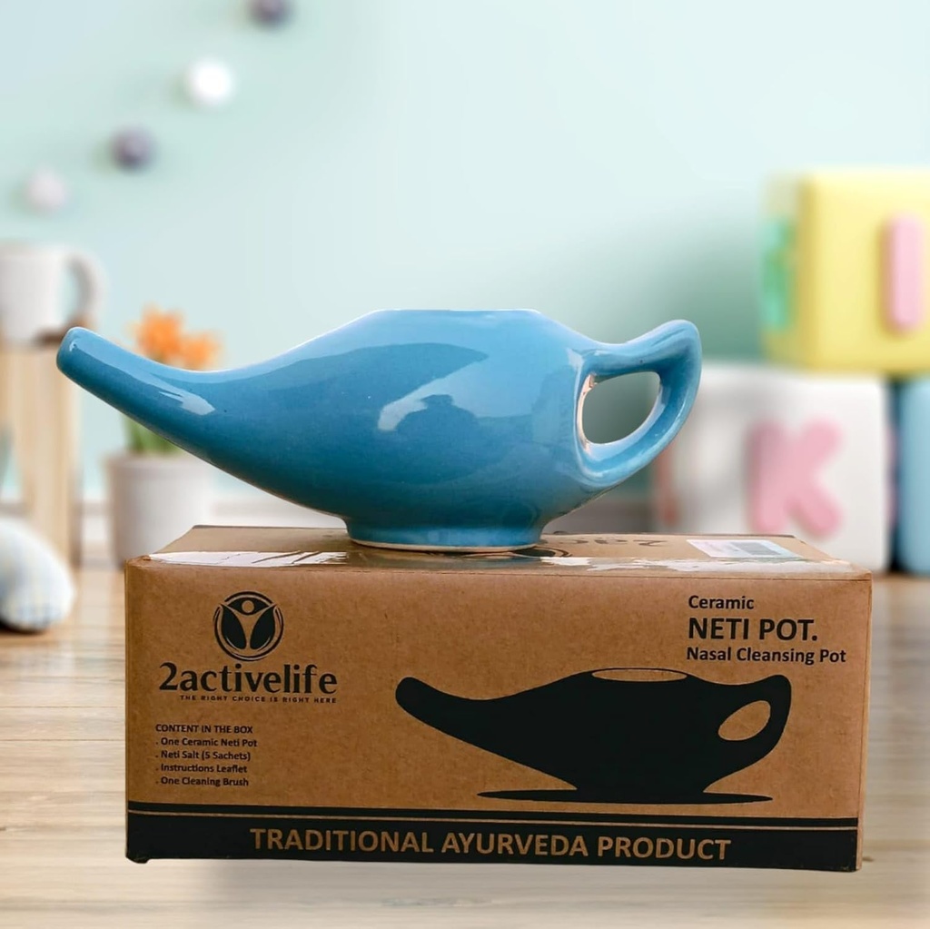 Yoga Neti Pot para Sinus & Congestion Limpeza . Microondas e lava-louças amigável . .