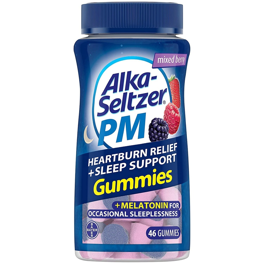 Alka-Seltzer PM alívio da azia + chicletes de apoio ao sono, 46 ct (Pacote de 2)