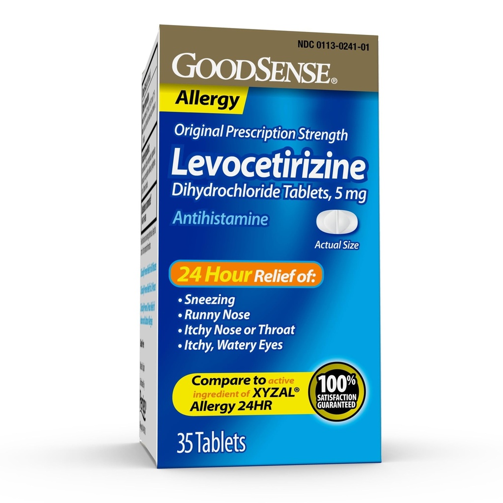 Comprimidos de Dicloridrato de Levocetirizina de Boa Senso, Anti-histamínico, 5 mg, 35 Count (Pacote de 1)