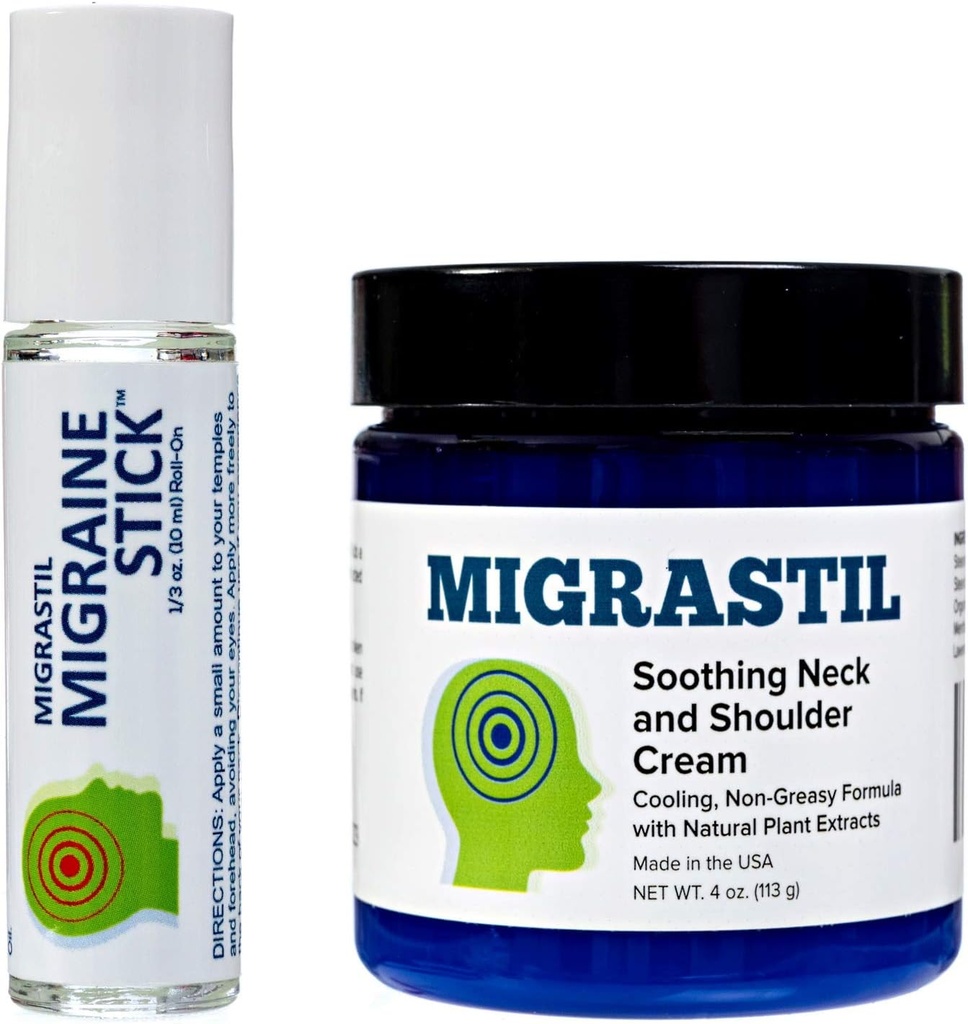 Migrastil Migraine Stick e calmante pescoço e creme ombro