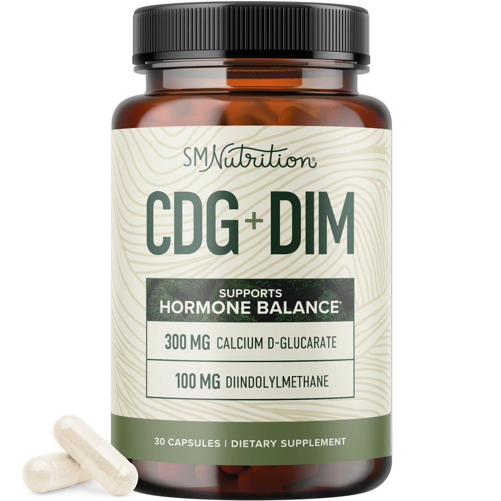 D-Glucarato de cálcio com suplemento DIM para Estrogênio Detox e Hormônio Balance para Mulheres e Homens