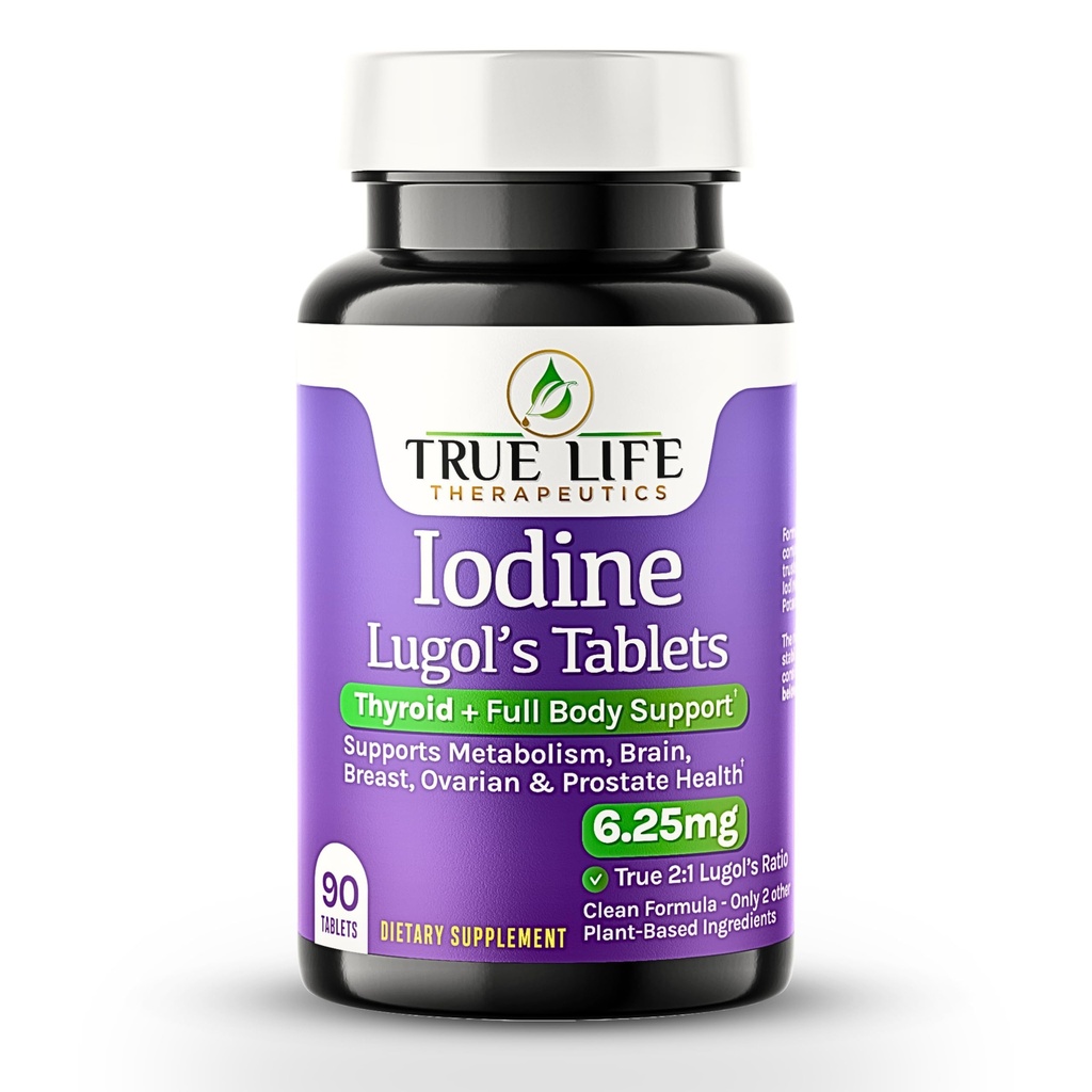 Comprimidos de Iodo de Lugol 6.25mg – Preciso-Dose Thyroid & Energy Support – Sem Líquido Harsh, Estável Potássio Iodeto Suplemento – 90 Ct, Não-GMO, Sem conservantes