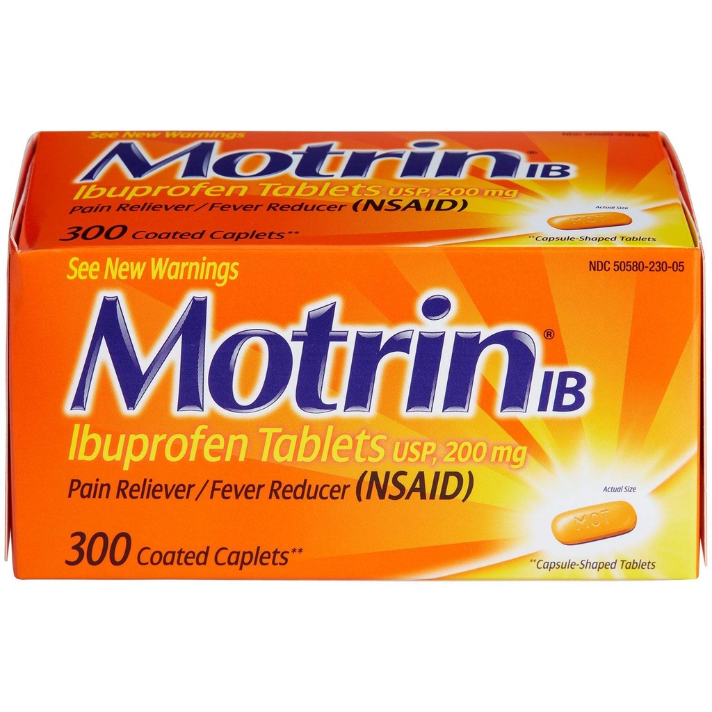 Motrina Ib Ibuprofeno Comprimidos Relíver da febre da dor: 300 Caplets revestidos