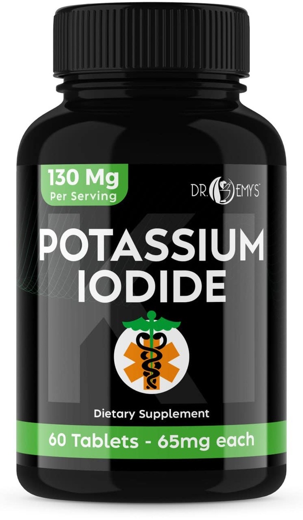 Comprimidos de Iodeto de Potássio - 1-Pack 130mg Servimentos Total de 60 Comprimidos- Dr Emys Potássio Iodeto Comprimidos