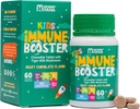Suplemento de suporte imunológico para crianças –Vitamina D, Cogumelo de Leite de Tigre, Colostrum, Prebiótico -Complete Gut & Imune Boost, Suporte Respiratório Natural Imune para crianças e crianças–60 chocolate saborosa mastigável