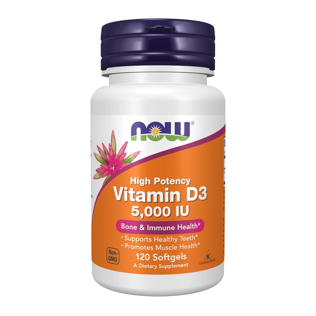 AGORA suplementos alimentares, vitamina D-3 5.000 UI, alta potência, suporte estrutural*, 120 Softgels