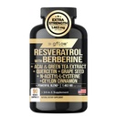 Suplemento de Resveratrol com extrato de chá verde berbere, canela de ceilão, semente de uva e Quercetin1000mg Quercetin, N Acetil cisteína, Acai 100% natural, força máxima