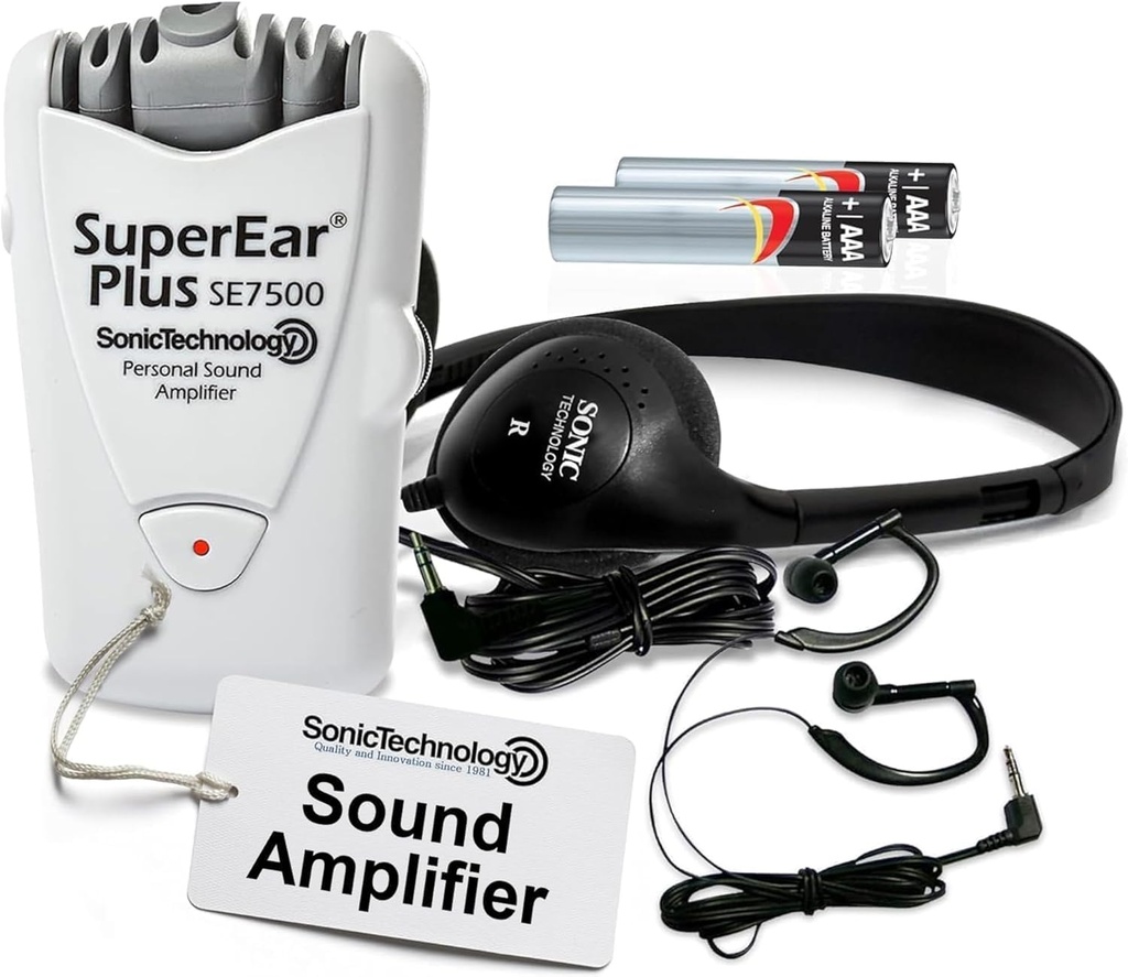 SuperEar Model SE7500 para idosos - amplificadores auditivos para idosos e idosos, amplificador de som pessoal Super Orelha, amplificador de som dispositivo de escuta e áudio acessórios em 50dB som ambiente aumentar
