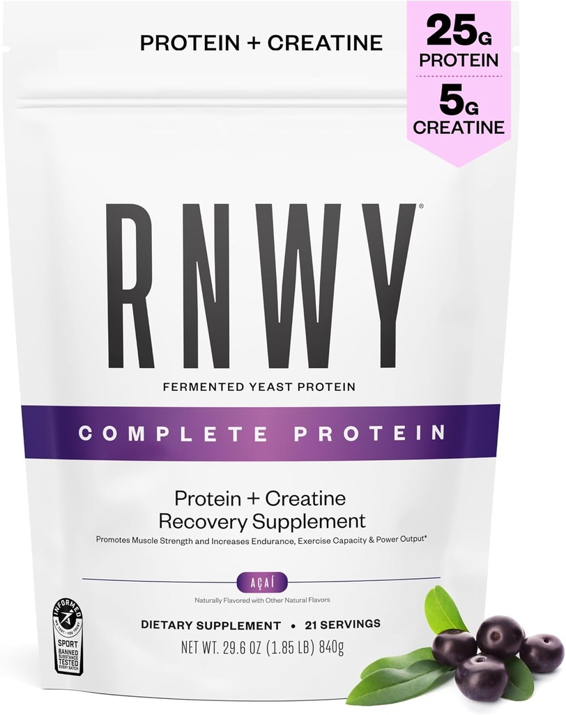 25g Acai proteína + 5g Creatina pó, Vegan proteína baseada em plantas com enzimas digestivas para construir e recuperar, 21 Servings