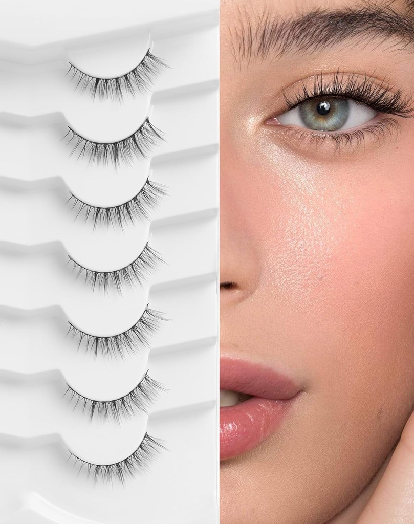 Cílios naturais Cílios naturais Cílios curtos Look natural Cílios falsos Cílios de olhos Wispy Cílios 10 milímetros pequenos Cílios falsos K50
