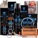 Kit de grooming de barba, Kit de beard com óleo de barba, Soro de crescimento de beard, Lavagem de beard, Balm de barba, Escova de barba, Comb de barba, Barba e Tesouras de bigode Kit de crescimento de beard Presentes exclusivos para homens