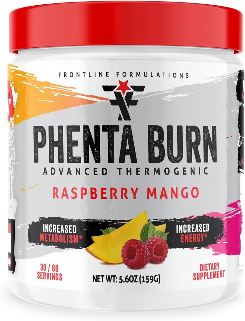 Fenta queima, aumento de energia e resistência, sabores surpreendentes, Veteren possuído e operado (60 Servings, Mango framboesa)