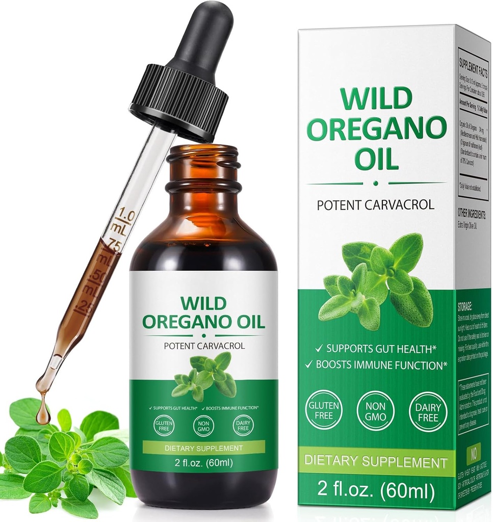 Óleo de orégano, óleo de orégano pode usar para homem e mulher - 2 Fl oz