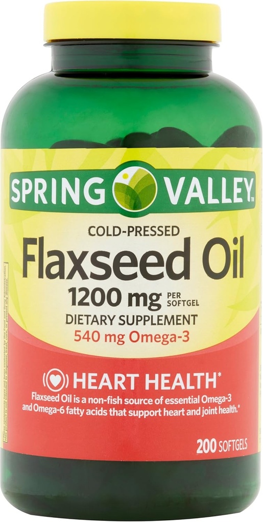 Spring Valley - Óleo de linhaça 1200 mg, 200 Softgels