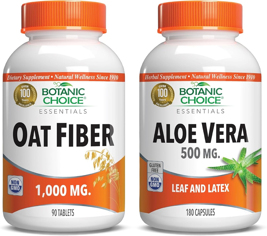 Escolha Botânica - Aveia & Aloe Vera: Dietary Fiber & Digestive Health Supplement Bundle