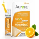 Aurora Nutrascience Mega-Pack Lipossoma Vitamina C, Suporte imunológico, 3.000 mg por serviço, Vegan, Sem glúten, Não-GMO, 10 Pacotes de serviço único, Laranja