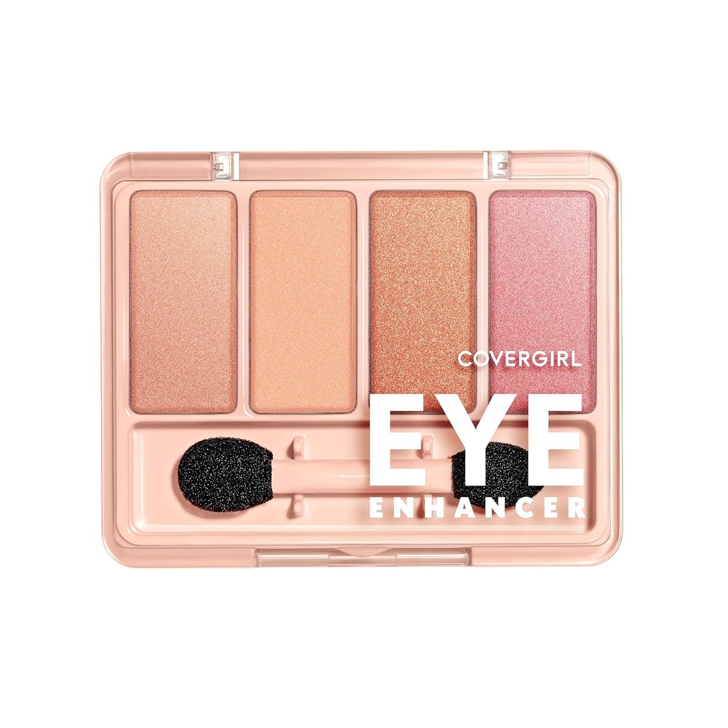 Covergirl Eye Enhancer, Bellini Spritz, Eyeshadow Quad, Fácil de usar, Limpo & Vegan, Talco-livre, Matte & Shimmer Finishes, Smudge-Proof, 0.19oz