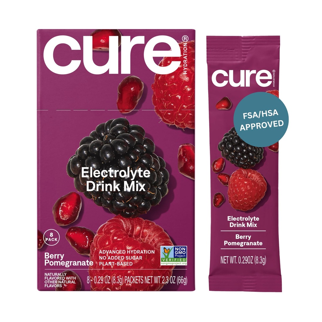 Curar Hydration □ Planta-baseado Electrolyte Drink Mix □ Não adicionado açúcar □ Desidratação alívio em pó feito com água de coco □ Não-GMO Vegan