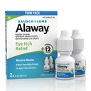 Alaway Anti-histamínico Colírios para Comichão Olhos, Atuação Rápida, Até 12 horas de alívio do prurido do olho, fórmula clinicamente testada de prescrição-força, 0,34 Fl Oz (Pacote de 2)