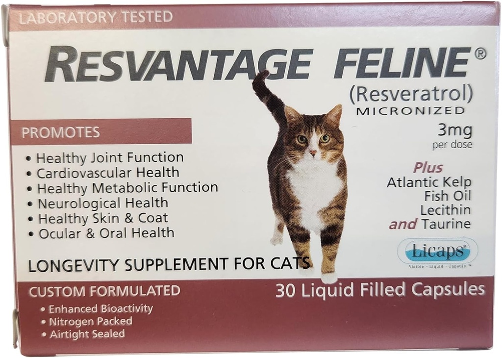 Felino - Resveratrol - O Suplemento de Longevidade para Gatos - 30 Cápsulas