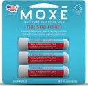 MOXE Náusea Nasal Inhaler Sticks, All Natural Essential Oil Blend, Ginger, Cardamomo, hortelã, doce laranja, estômago abafado, dores de cabeça, Aromaterapia portátil fácil de usar, Made in USA, 3 Pack
