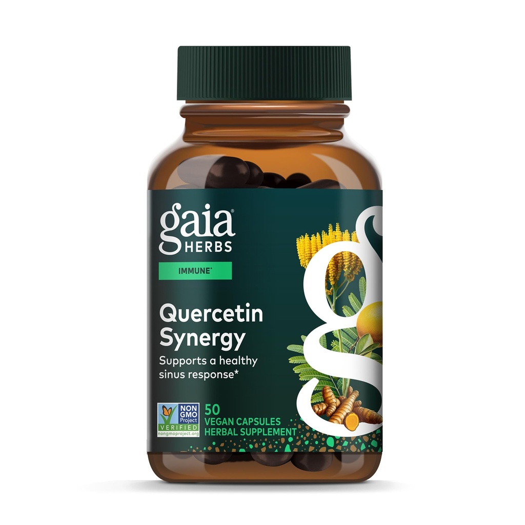 Gaia Herbs Quercetin Sinergia - Suporta Imunidade - com Extrato de Limão - 50 Cápsulas Vegan (Fornecimento de 50 dias)