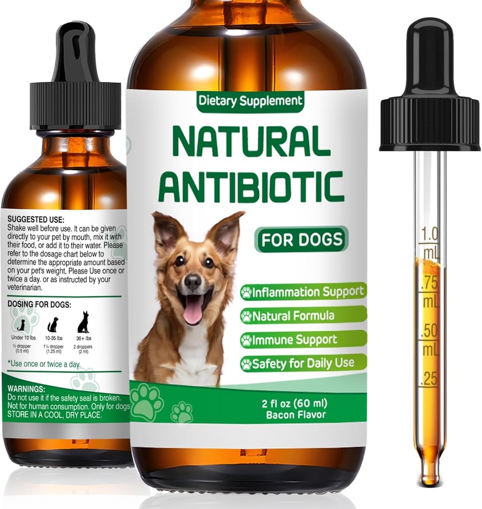 Antibióticos para cães, Antibióticos naturais para cães, Antibióticos pet, Multivitamin cão, Suporta alergia do cão e alívio do prurido, Suplemento dietético, Suplemento de ervas naturais
