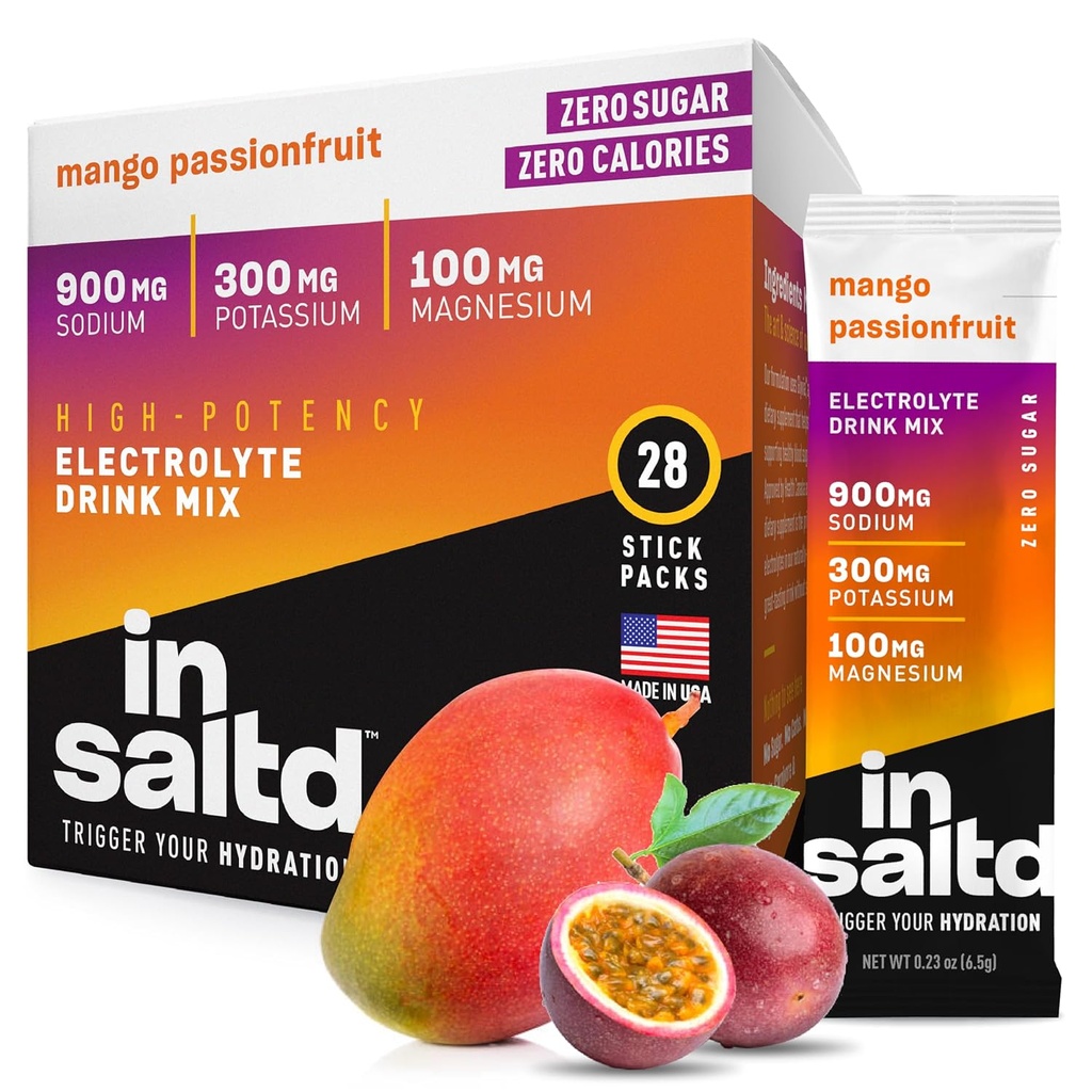 INSALTDTM Sugar Free Electrolytes Powder Packets with No Stevia Aftertaste (Hidratação de alta potência) Pacotes de alta potência (Keto Electrolyte Drinks)