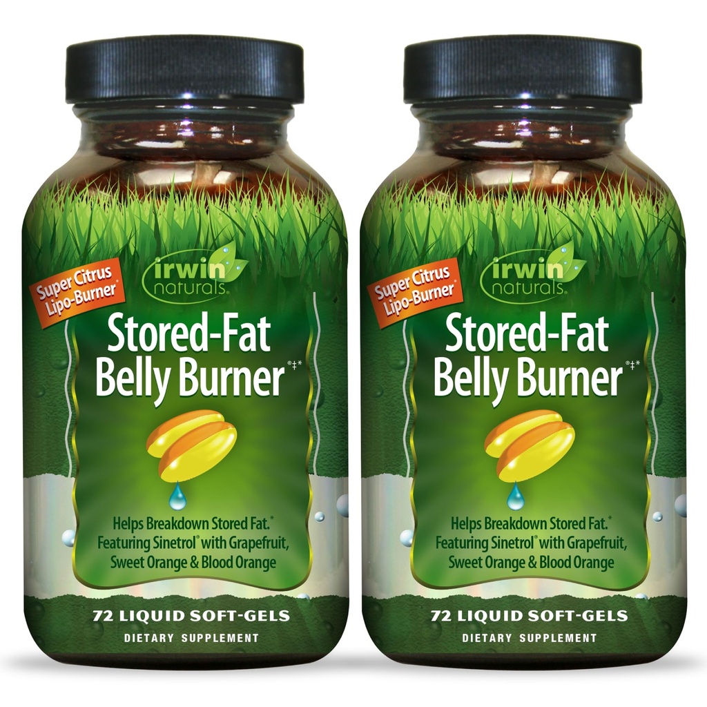 Irwin Naturals Armazenado-Fat Belly Burner - 72 líquido macio-Gels, pacote de 2 - Ajuda a apoiar a divisão de gordura armazenada - 48 Total Servings