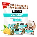 É isso. Piña Colada Cafeína Misturas Energia Mini Bares Abacaxi Coco (15 Contagem) Alergia Amiga, não-GMO, Lanches sem glúten