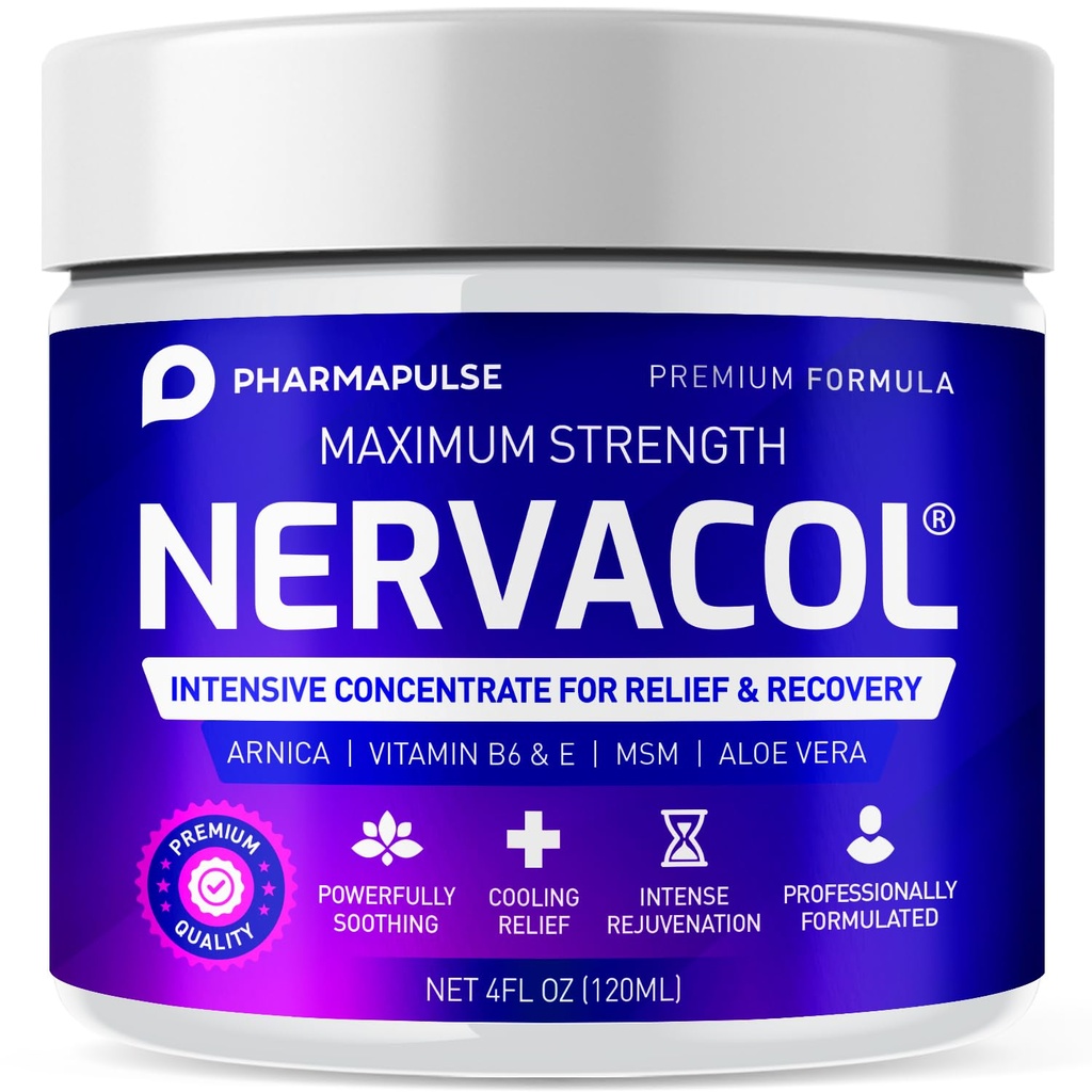 Pharmapulse Neuropatia Nerve Therapy & Relief Cream - Creme de alívio de força máxima para o pé, mãos, pernas, dedos inclui ácido alfa Lipoico, Arnica, vitamina B6, Aloe Vera, MSM - calmante eficaz 4 onças