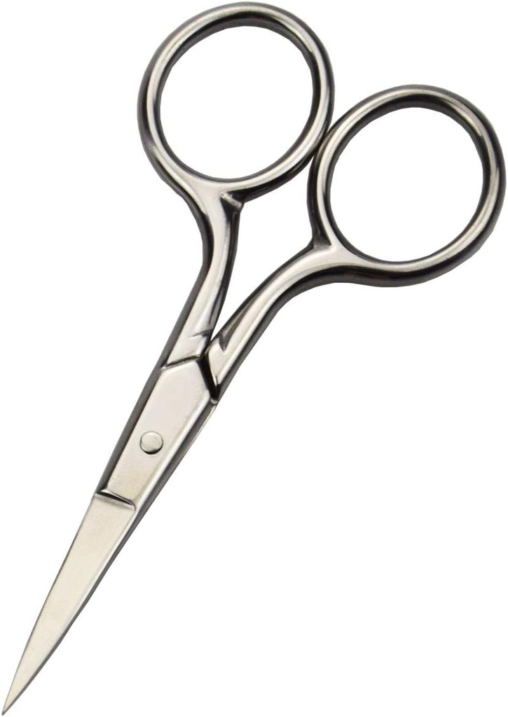 Tesoura profissional para cuidados pessoais Remoção de cabelo facial e sobrancelha de ouvido aparar aço inoxidável fina ponta reta tesouras homens