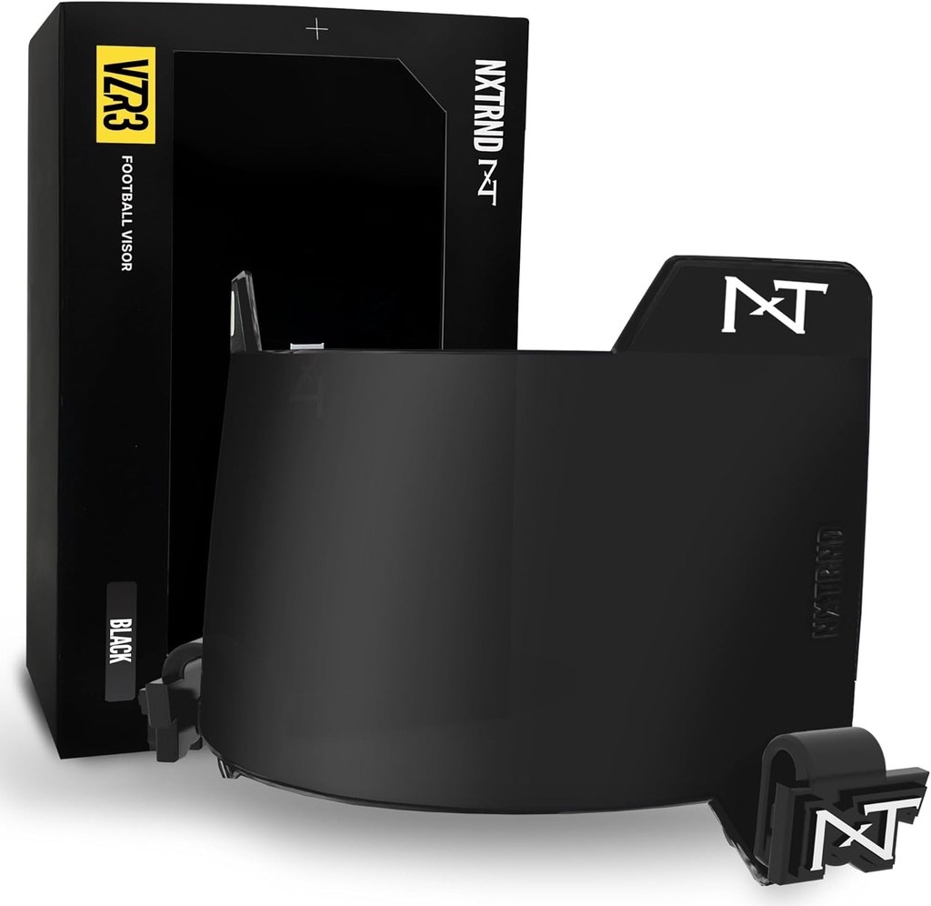 Nxtrnd VZR3 Football Visor, Curved Lens Technology, Adapta-se Adulto & Jovens Capacetes de Futebol
