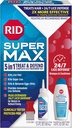 RID Super Max Lice Kit de Tratamento, Mata Lice & Super Lice & Ovos + 24/7 defesa de lice, livre de pesticidas, solução FL OZ 3,4 + 6.8 FL OZ Daily Defense Shampoo & Condicionador + Nit Removal Comb