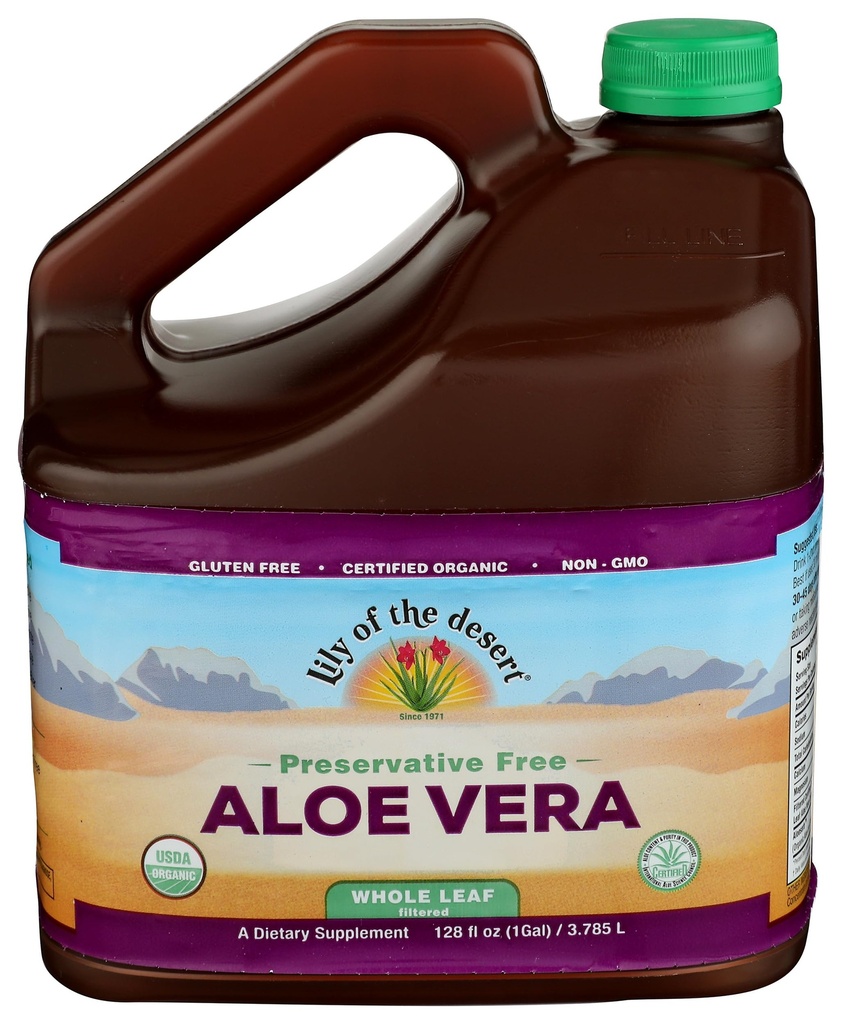 Lily Of the Desert Aloe Vera Gel, Folha inteira, filtrada, 1 contagem