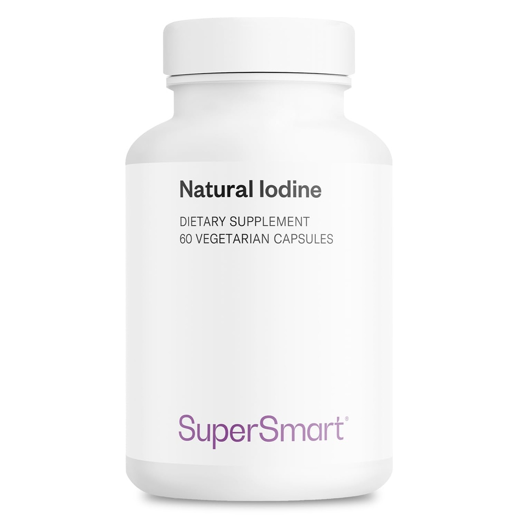 SuperSmart - Iodo Natural 1000mg por dia (Patenteado & Alta Força) - Puro Suplemento de Iodo de Kelp - 650ppm de Iodo - 60 Cápsulas Vegetarianas