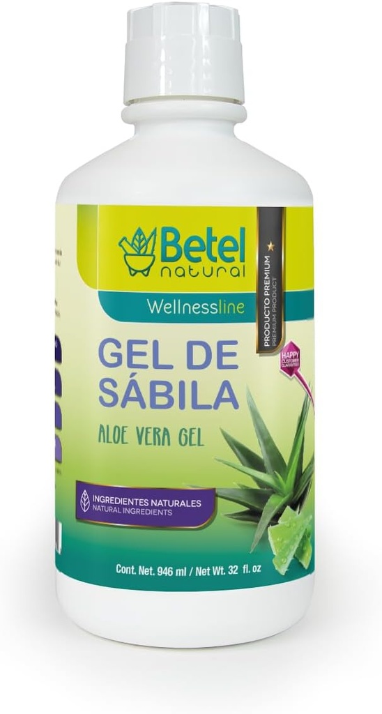 Betel Natural Gel de Sabila Aloe Vera Gel - incrível apoio gástrico - 32 Oz