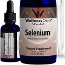 WellnessOne Liquid Selenium Supplement - Ionized Selenium Liquid Drops 70 mcg - Antioxidante, Cardiovascular e Imune Support - EUA Testado, Vegan, Non-GMO, Gluten Free, Unflavored - 1,67 fl oz