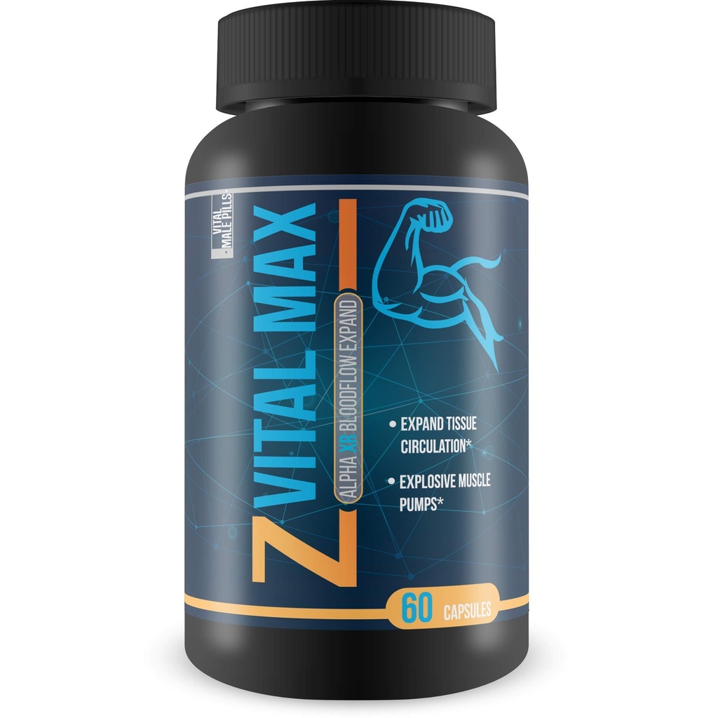 Z Vital Max N02 - Expansão de Fluxo de Sangue Alpha XR - Expandir Veias e Tecidos com Aumento do Fluxo de Sangue - Feito com L-Argenina potente fonte um vasodialador natural - Ótimo para pré-treino ou pré-atividade