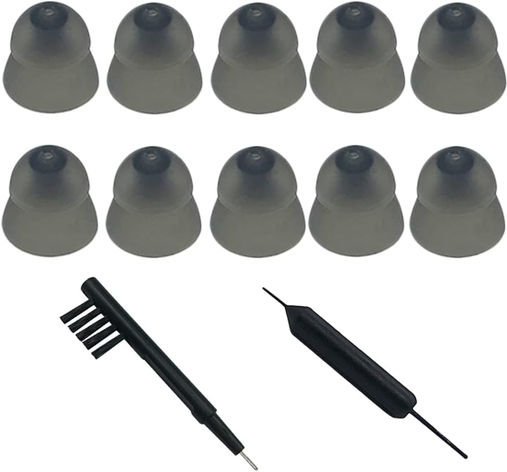 Smokey Hearing Aid Power Domes Close Domes Ear tips for ReSound Sure Fit Style RIC RITE and Open Fit BTE Hearing Amplifier with Cleaner tools Cleaner and Carry Case (Smokey, Medium)