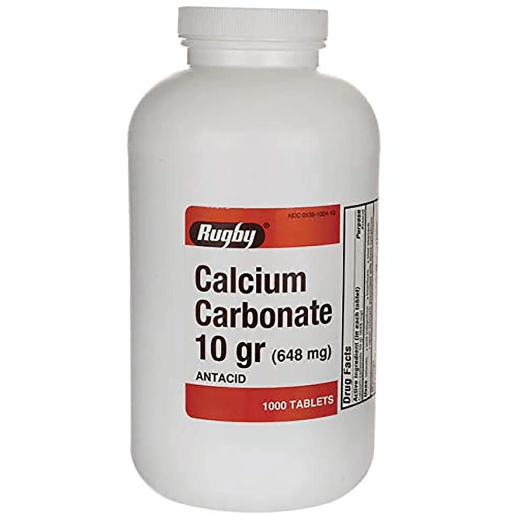 Carbonato de cálcio 10 gr (648 mg) - Antiácido - 1000 Comprimidos
